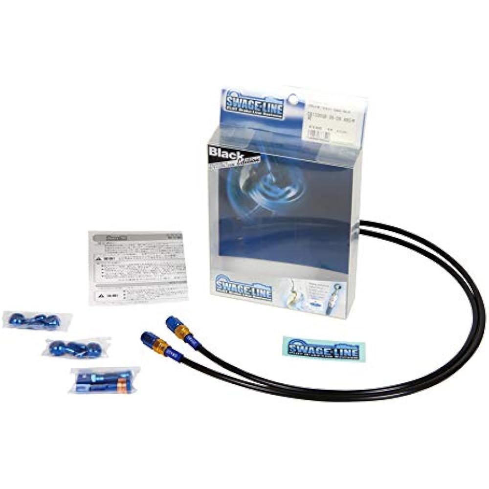 SWAGE LINE Front Brake Hose Kit Aluminum (Gold/Blue) Black Smoke Hose FZ-1 08-14 PAFB336 [HTRC9]