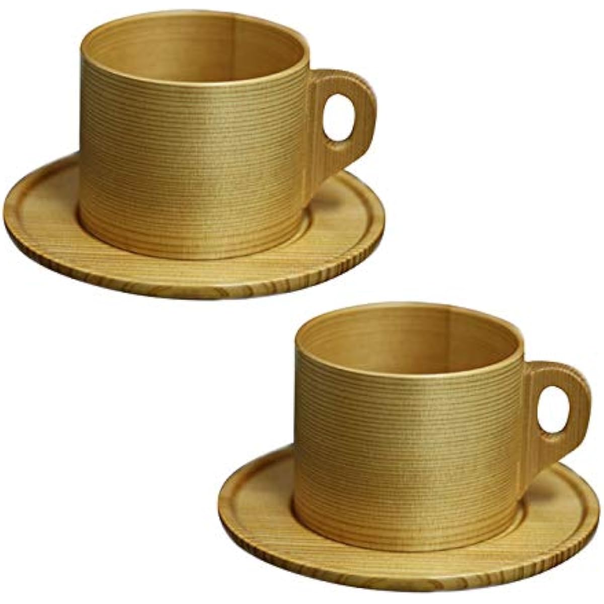 Coffee cup 2 pair pair set Curved cup Akita cedar Odate Kogeisha Made in Japan Magewappa