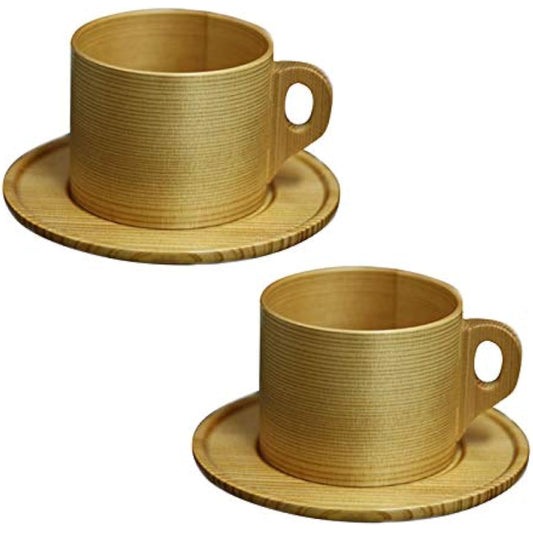 Coffee cup 2 pair pair set Curved cup Akita cedar Odate Kogeisha Made in Japan Magewappa