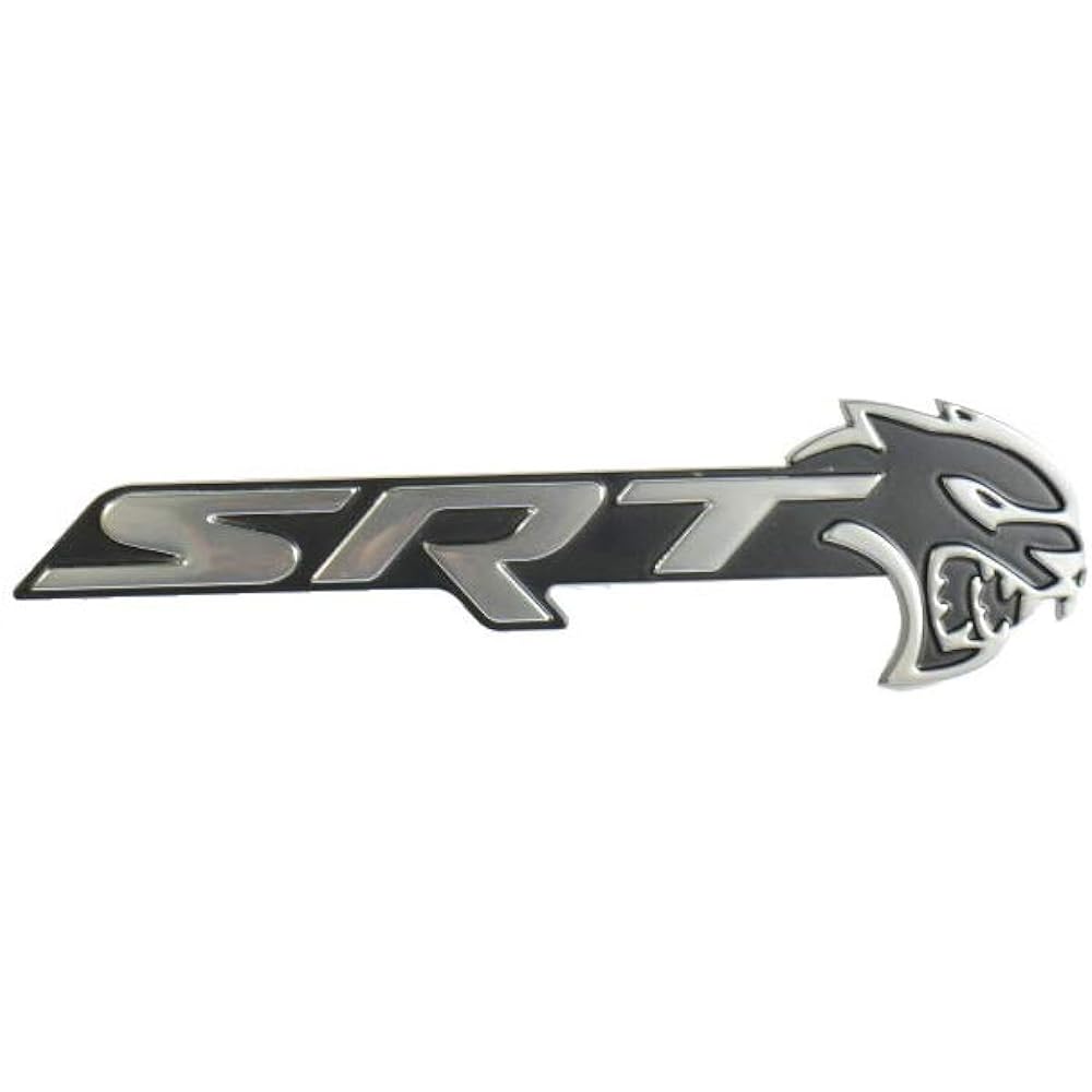 DODGE CHALLENGER SRT HELLCAT Black & Silver Grill Name Plate OEM MOPAR
