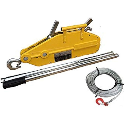 Sanpoyoshi Hand Winch 1600kg All-Purpose Portable Winch Lever Hoist Manual Winch Chill Hole 1600kg Wire Type Hand Winch Carefully selected for forestry, machine installation, heavy object work, emergency response
