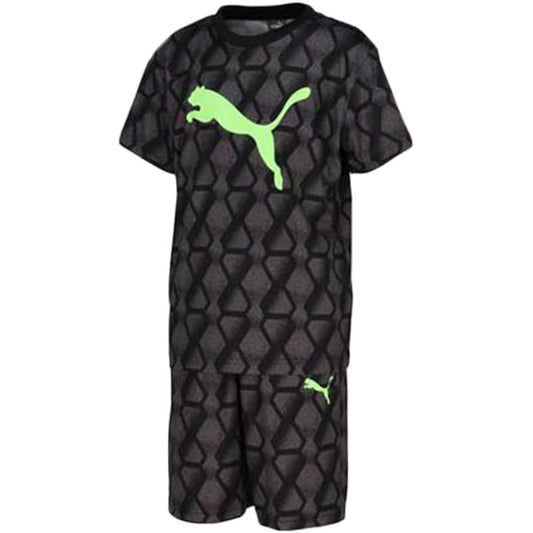 [PUMA] Kids Short Sleeve T-Shirt Top and Bottom Set Poly AOP T-Shirt and Shorts Set 675808