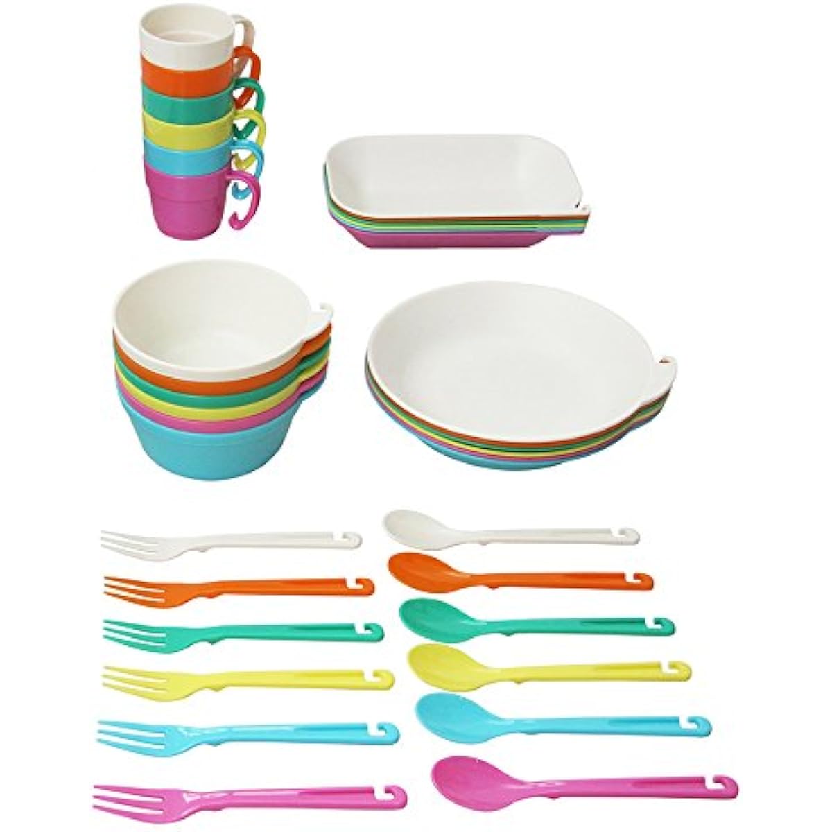 INOUE Party plastic tableware set for 6 people