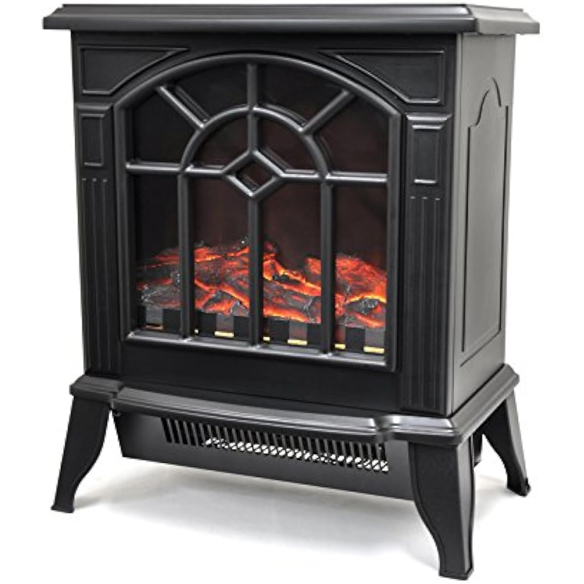 VS-HF6200BK Fireplace Electric Fan Heater Simulated Flame Lighting Automatically Turns Off When Falling Down Black VS-HF6200BK