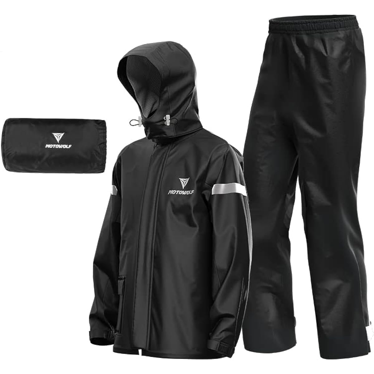 [MOTOWOLF] Motorcycle Rainwear Rain Jacket Rain Pants Rain Suit Jacket Wear Rainwear Top and Bottom Spring/Summer/Autumn/Winter Reflective Reflective Material Rain Gear Bicycle Fishing Outdoor Men Women