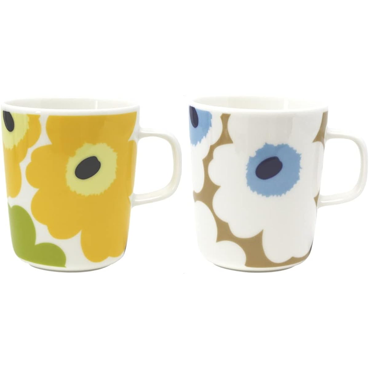 Marimekko UNIKKO mug (yellow, beige blue set)