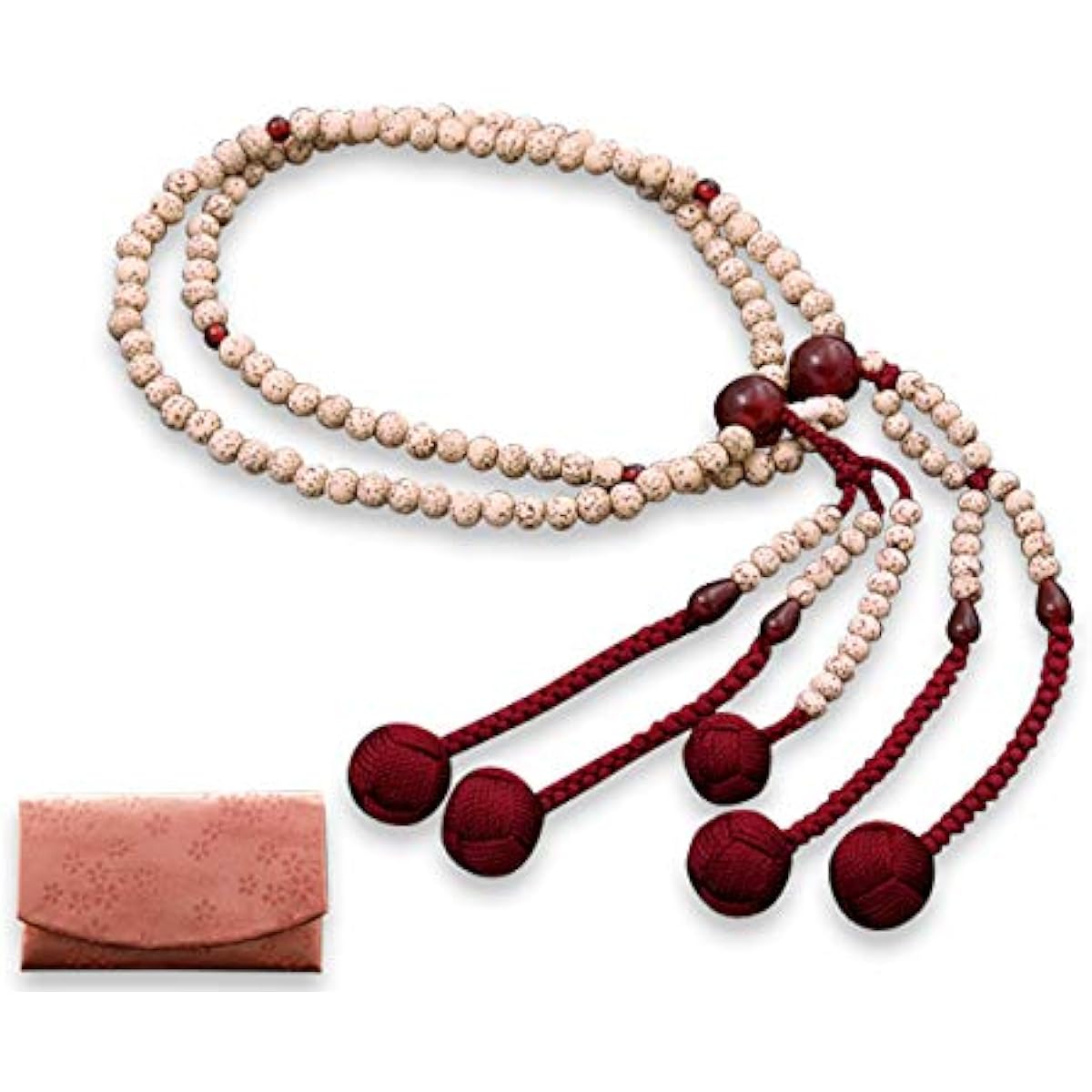 Kyoto Buddhist Altar Hayashi Prayer Beads Nichiren Sect Shake 0 Star Moon Bodhi Tree Agate (For Women) Official Ceremony [Bead Bag Set] SW-043 Kyoto Prayer Beads