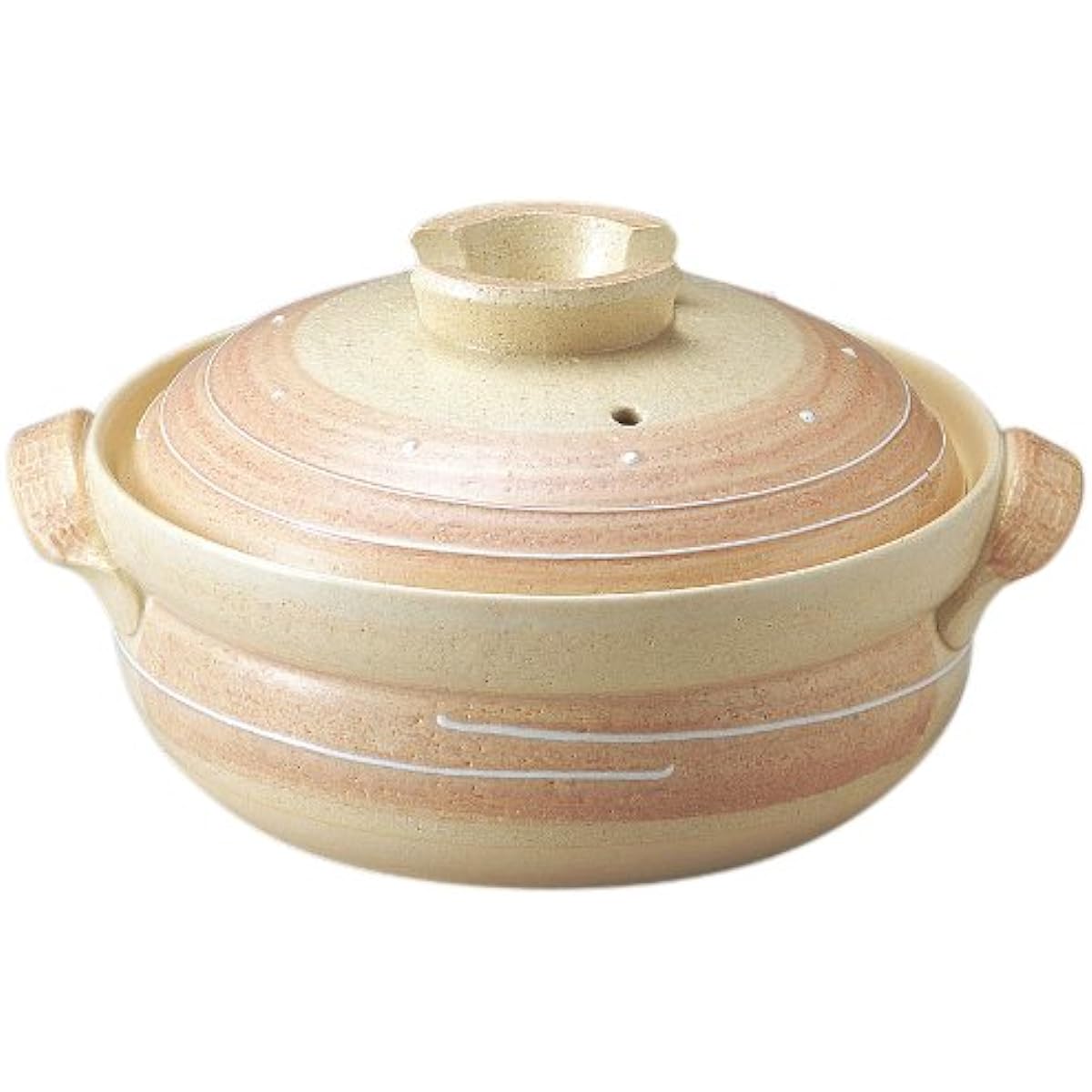 Santo Banko Ware Earthen Pot Pink No. 7 IH Compatible Ichichin 13759