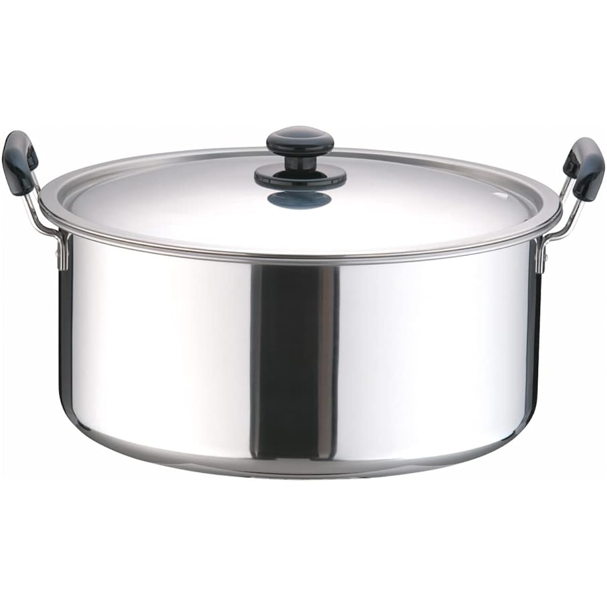 Endo Shoji Commercial Plastic Pattern Thick Plate Practical Pot 39cm Compatible with Induction Cooker Body 18-0SUS Lid 18-8SUS Made in Japan AZT0739