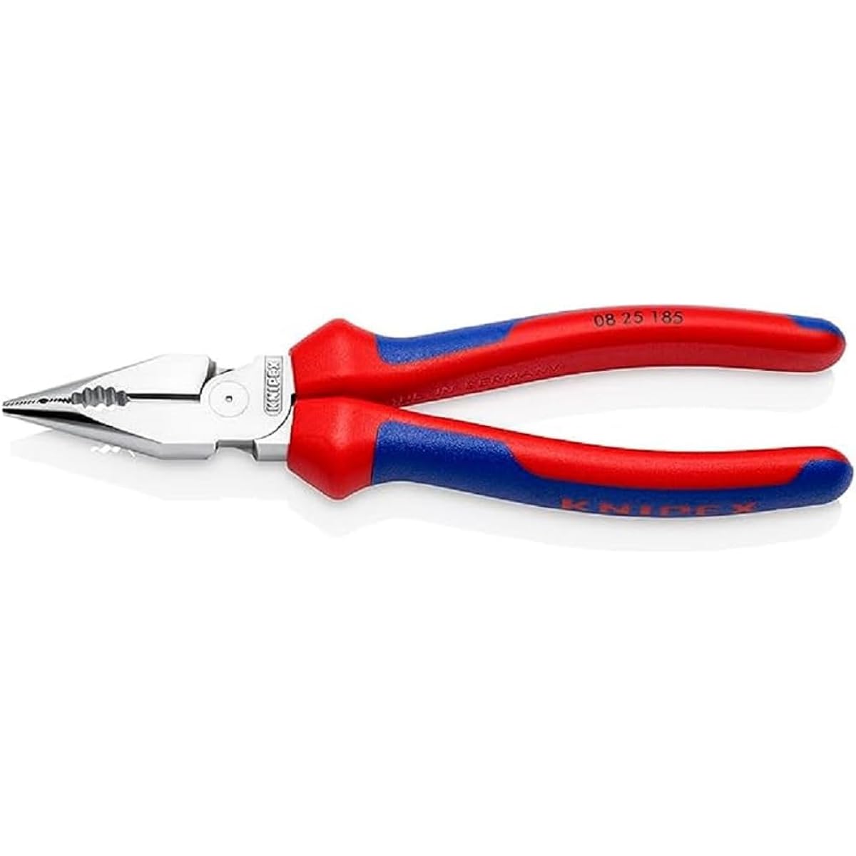 KNIPEX Needle Nose Pliers Comfort Grip Handle Chrome Plated Total Length 185mm 0825-185SB