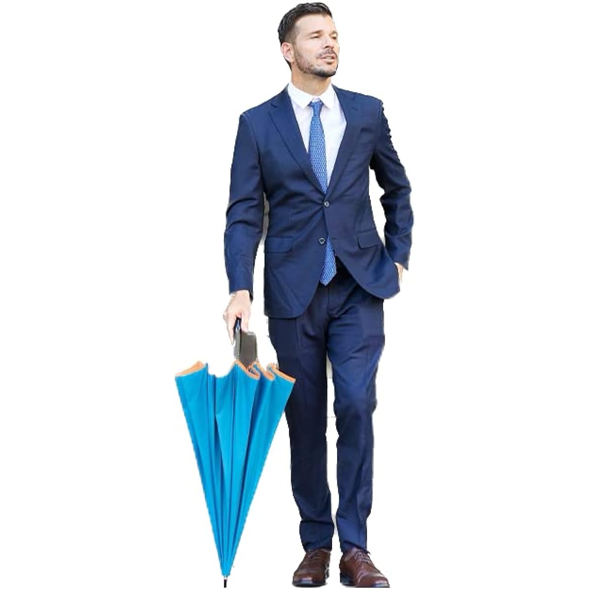 Okamoto Harajuku Store Umbrella Men's Wind-resistant 16 ribs x fiberglass ribs Color piping Stylish men's umbrella 65cm Jump umbrella