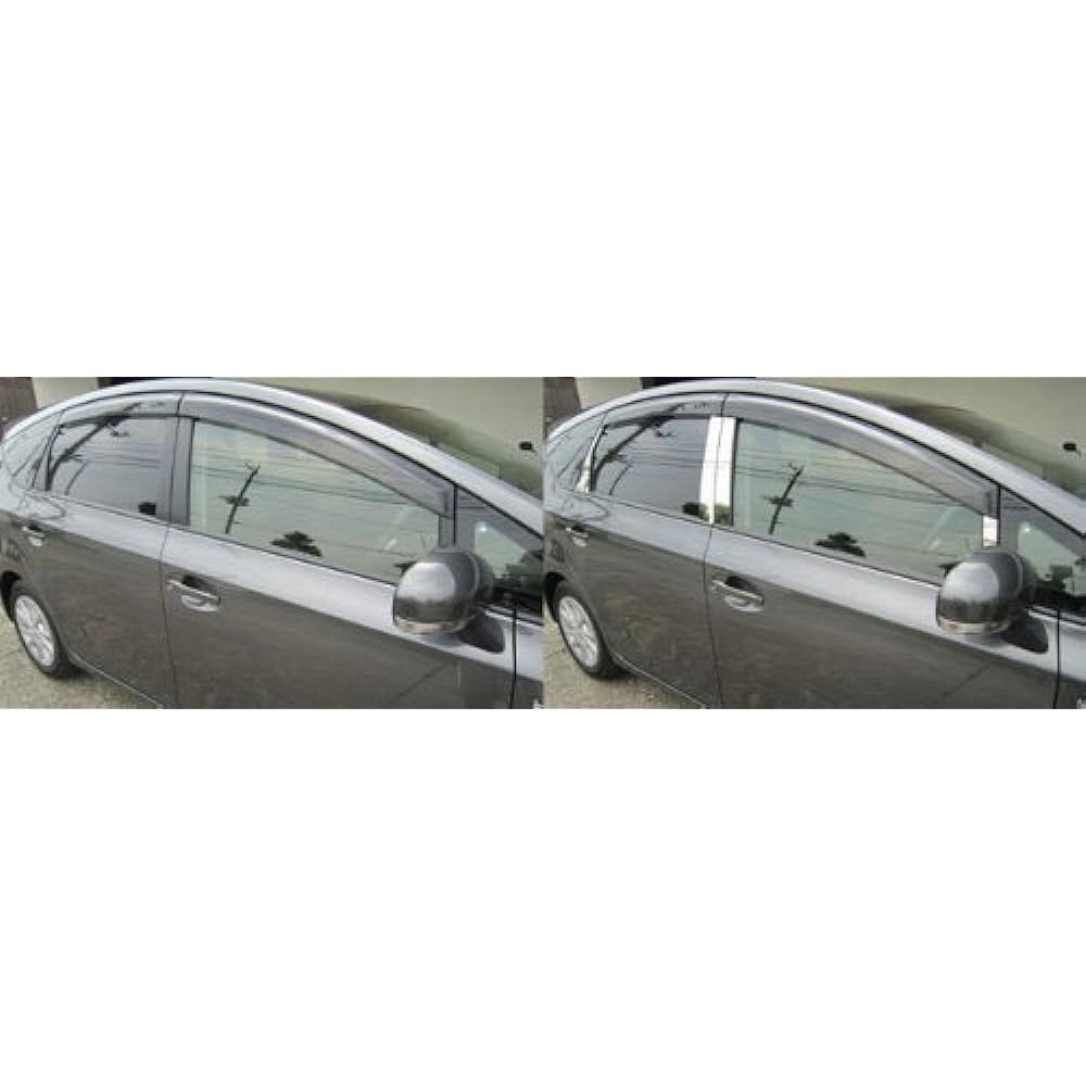 BRIGHTZ Prius α ZVW40W ZVW41W Super Mirror Stainless Plated Pillar Panel Useful 10PC [PIL-SIL-312] Prius α Alpha Alpha Alpha 6505