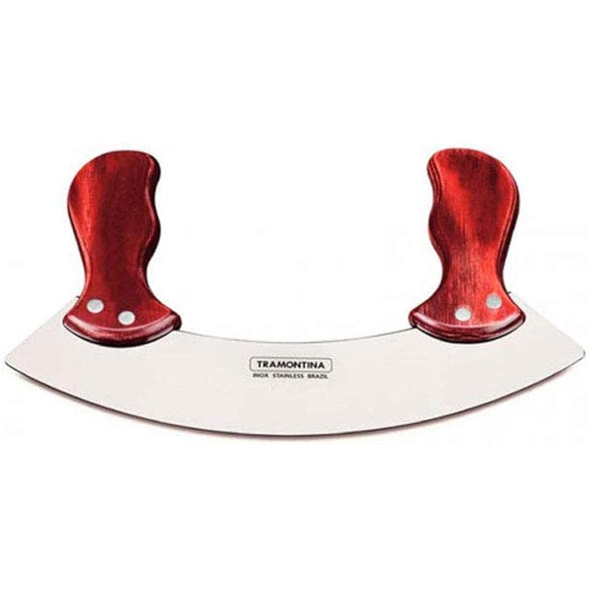 TRAMONTINA Mincing Knife (Chopped Salad Knife/Chopping Knife/Mezzaluna) Blade Length 25cm Polywood