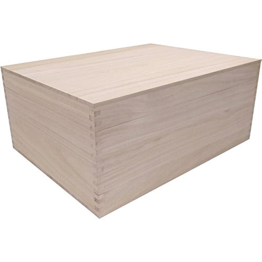 Paulownia box - High-grade paulownia box with locking specifications - 4L-H size (Easily stores A3 size documents, perfect for storing large Japanese-made items)