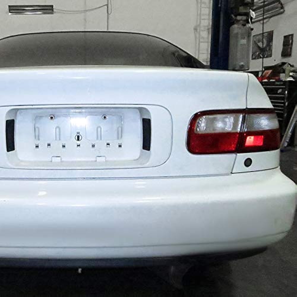 SPEC-D TUNING LT-CV92RPW-RS Civic Coupe Sedan 4 pieces Set Red & Clear Tail Light Stop Brake Lamp