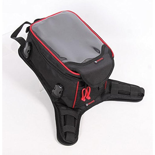DEGNER NB-147 Belt-type tank bag, red piping, compatible with a wide range of car models with belt-type attachment