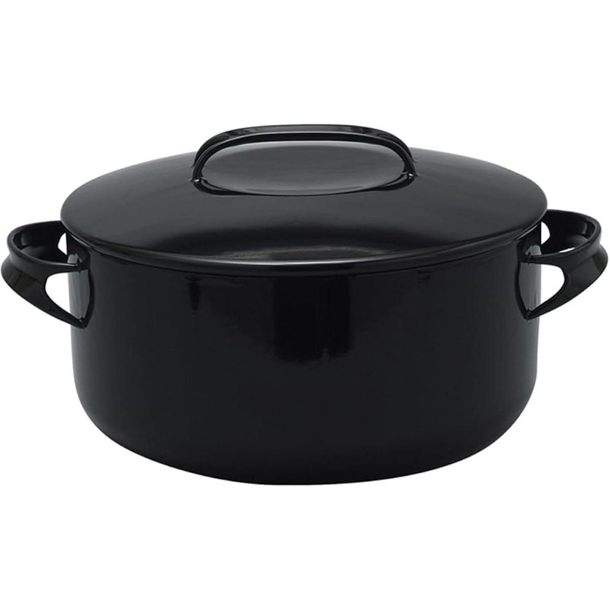 Noda Enamel Casserole Enamel 24cm IH Compatible Black Made in Japan NOMAKU NOM-24TBK