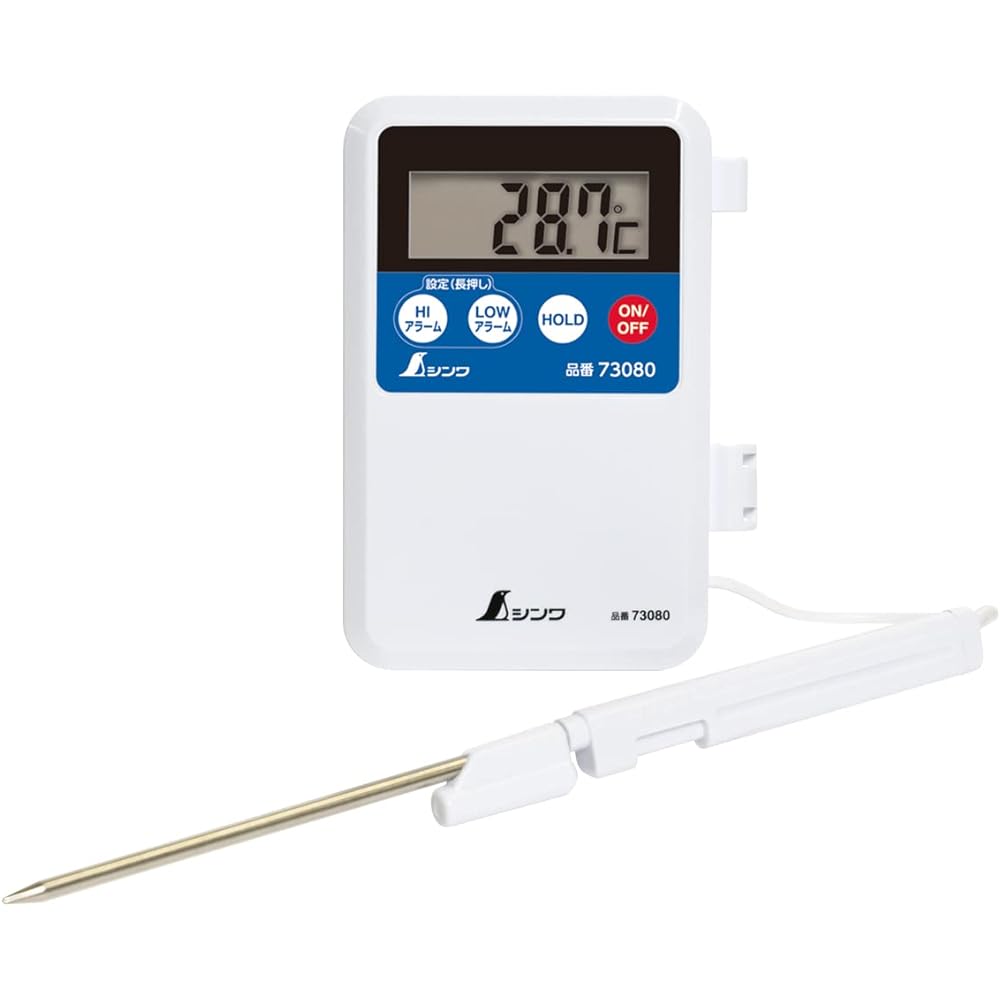 Shinwa Sokutei Digital Thermometer H-1 Remote Measurement Probe Waterproof 73080