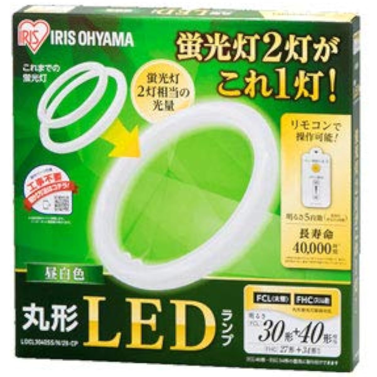 Iris Ohyama Round LED Lamp LDCL3040SS/N/29-CP