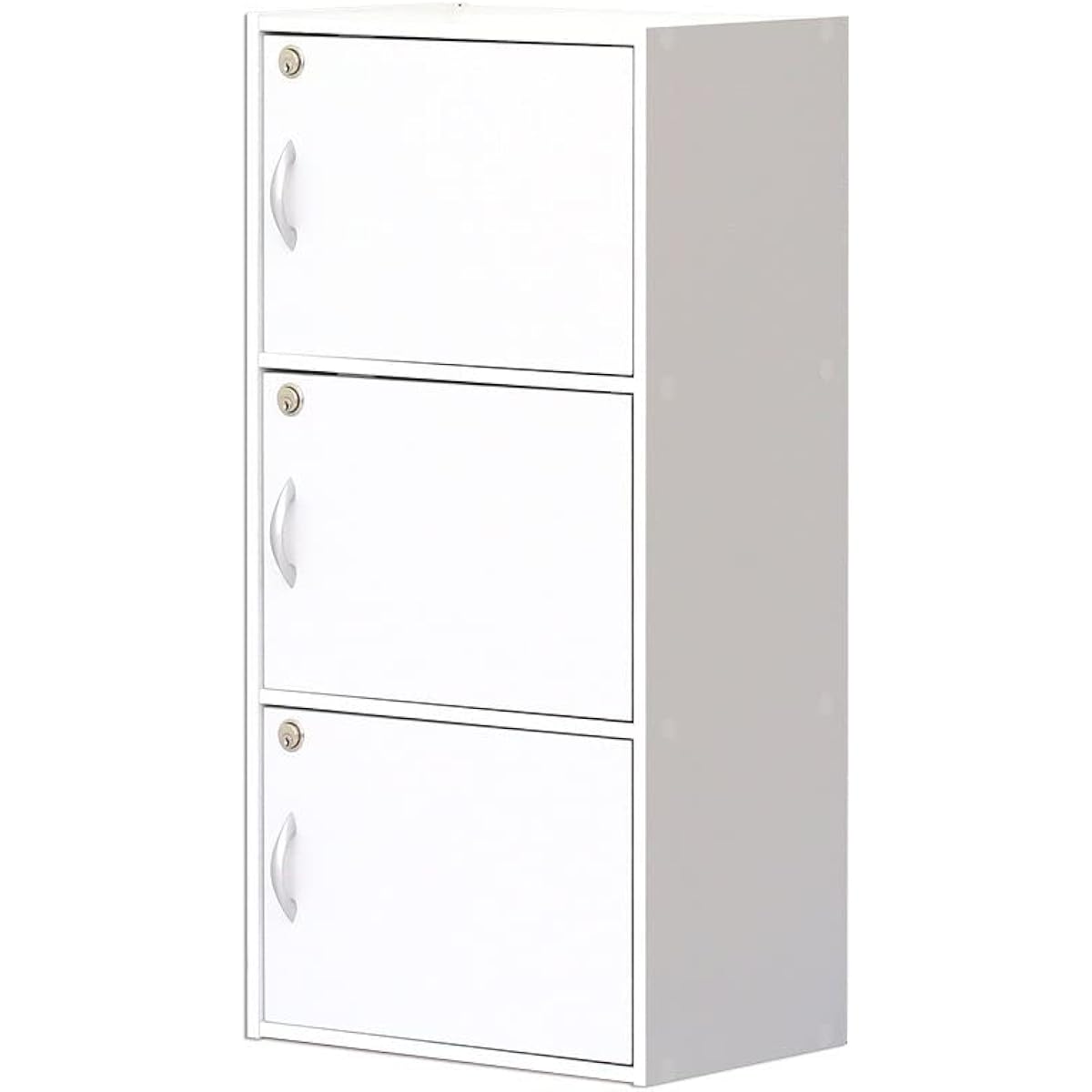 Kuroshio 3-tier box with lock, white, width 42cm, height 87.5cm, color box