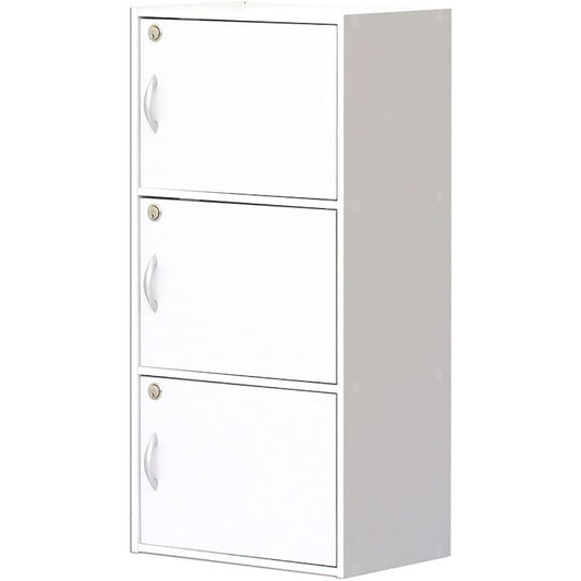 Kuroshio 3-tier box with lock, white, width 42cm, height 87.5cm, color box