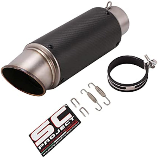 Bike Silencer Slip-on Muffler Bike Muffler Inlet 60.5mm Universal Length 300mm Body Diameter 89mm