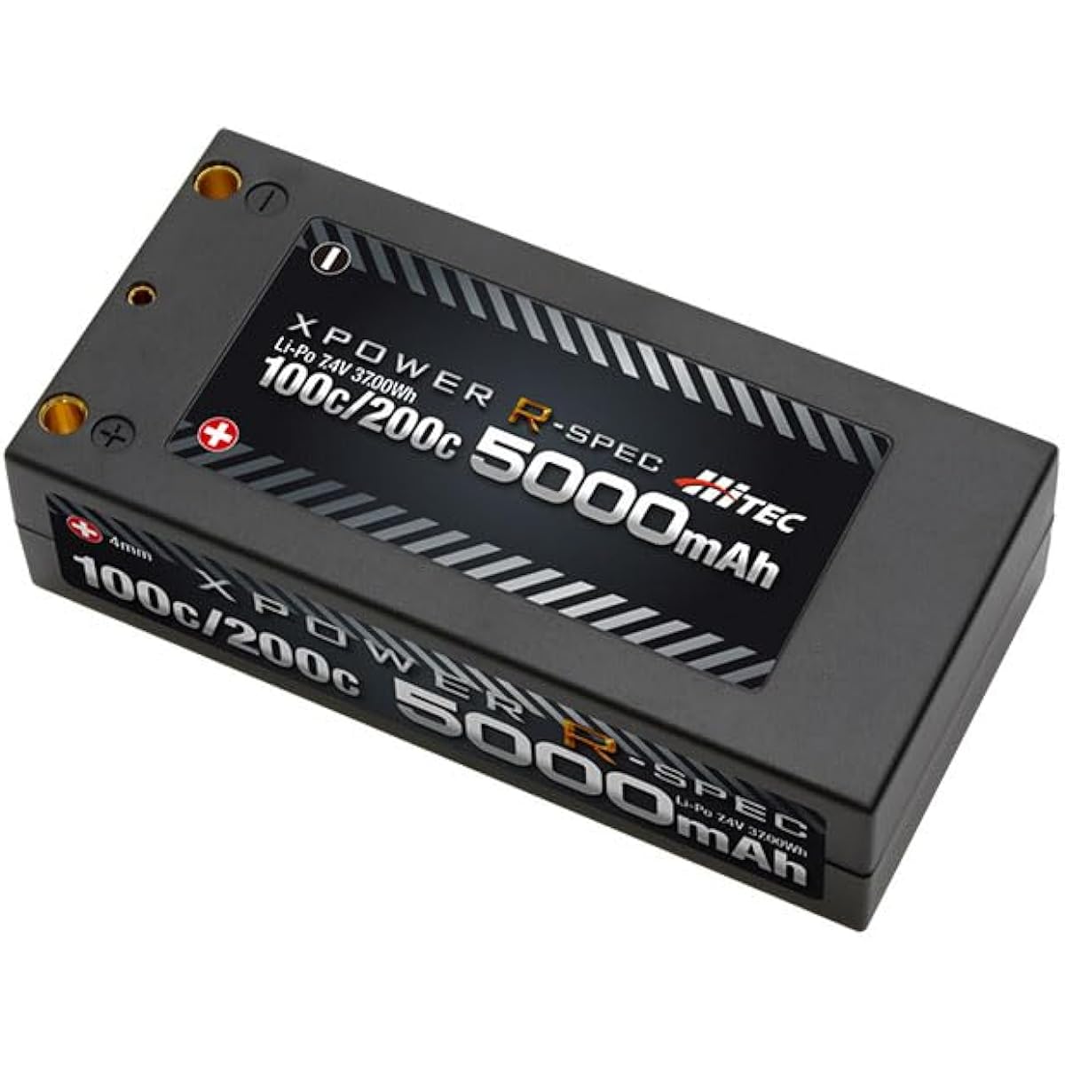 Hitech XPOWER R-SPEC Li-Po 7.4V 5000mAh 100C/200C Japanese Genuine Product PSE Certified R-SPEC Lipo Battery Radio Controlled RC Car Drift Short Lipo Square XPR5000S