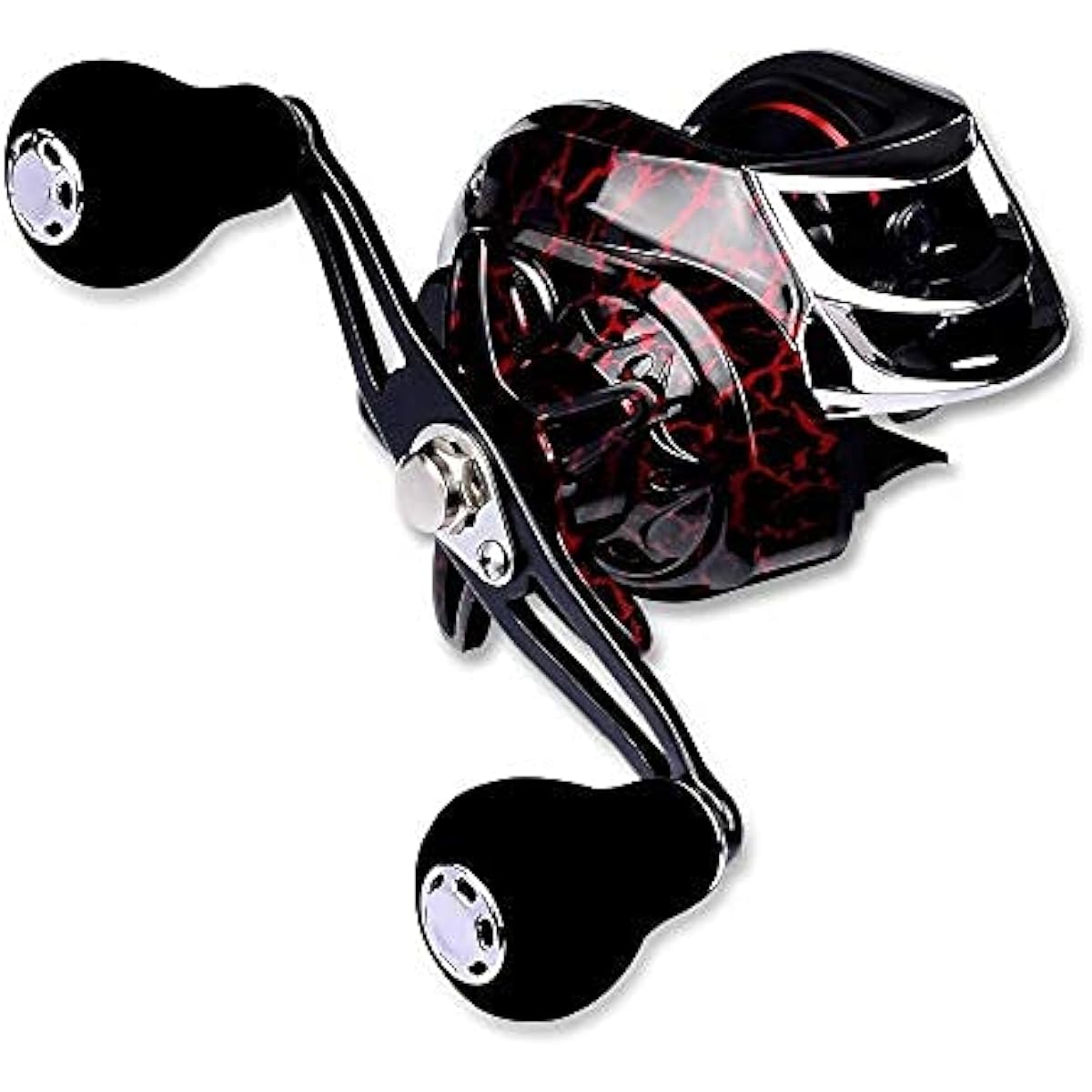 SPTFH Fishing Reel Bait Reel Casting Black Strong Magnetic Brake Maximum Drag Force 10kg Gear Ratio 7.1:1 Bait Reel for Sea Bass Lake River