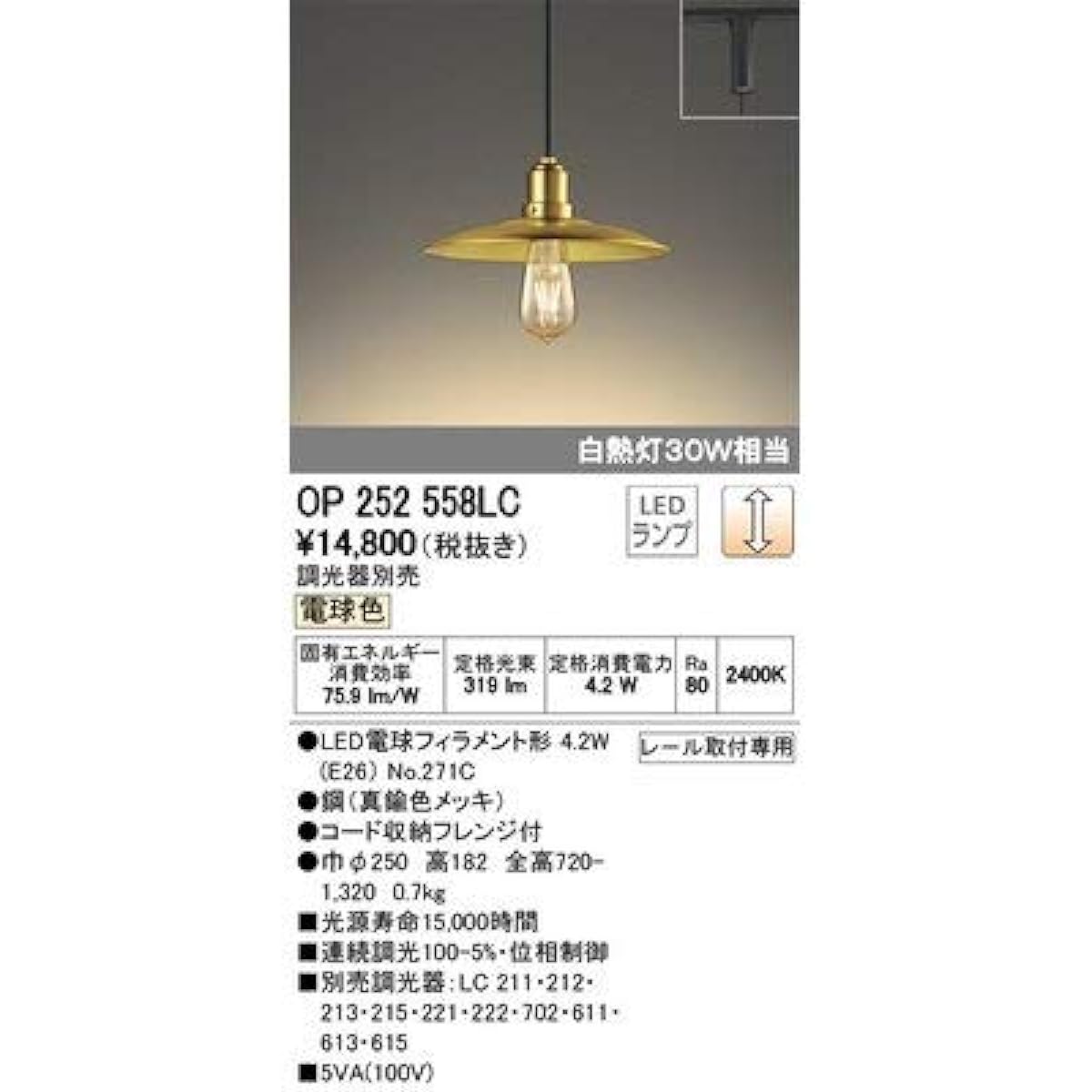 Orderic Residential Lighting Interior Western Pendant Light [OP 252 558LC] OP252558LC