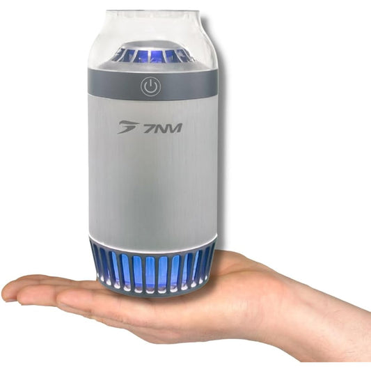 7NM Japanese Brand Deodorizing Enhanced Air Purifier [SAMURAI AIR] Car Portable Cigarette Small Photocatalyst Disinfecting Tabletop Lightweight Pollen Prevention Virus Suppression Compact Pet Deodorizing Odor HEPA Filter Included (Silver)