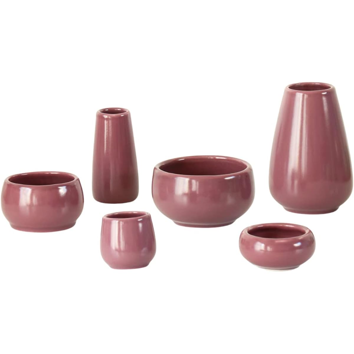 Ceramic altar utensils "Momiji" 6 utensils set, perfect for mini altars, purple