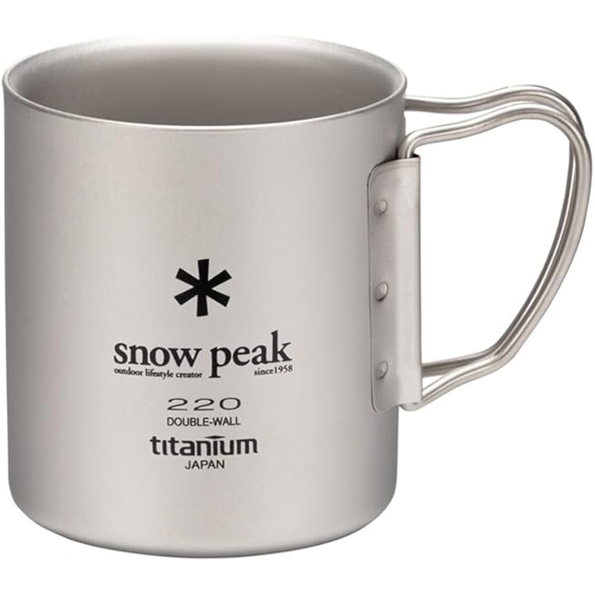 Snow Peak [With Sticker] Titanium Double Mug 220 [Capacity 220ml] Folding Handle MG-051FHR