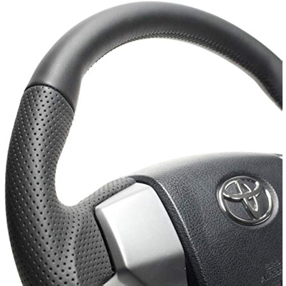 REAL Steering [Land Cruiser Prado (150 Series: Early/Mid)] All Leather [Gun Grip] J150G-LPB-BK