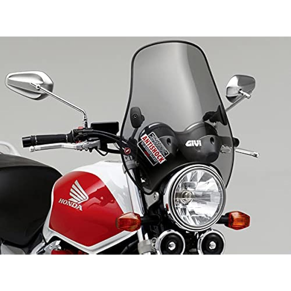 GIVI Motorcycle Screen General Purpose (Bar Handle Clamp) Semi-Smoke A604 Medium Windscreen 93971