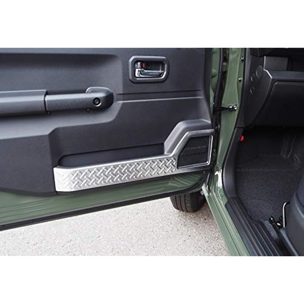 Samurai Produce Suzuki Jimny JB64 Jimny Sierra JB74 Dedicated Inner Door Protection Cover Banded Steel Plate Pattern 2P Silver Hairline