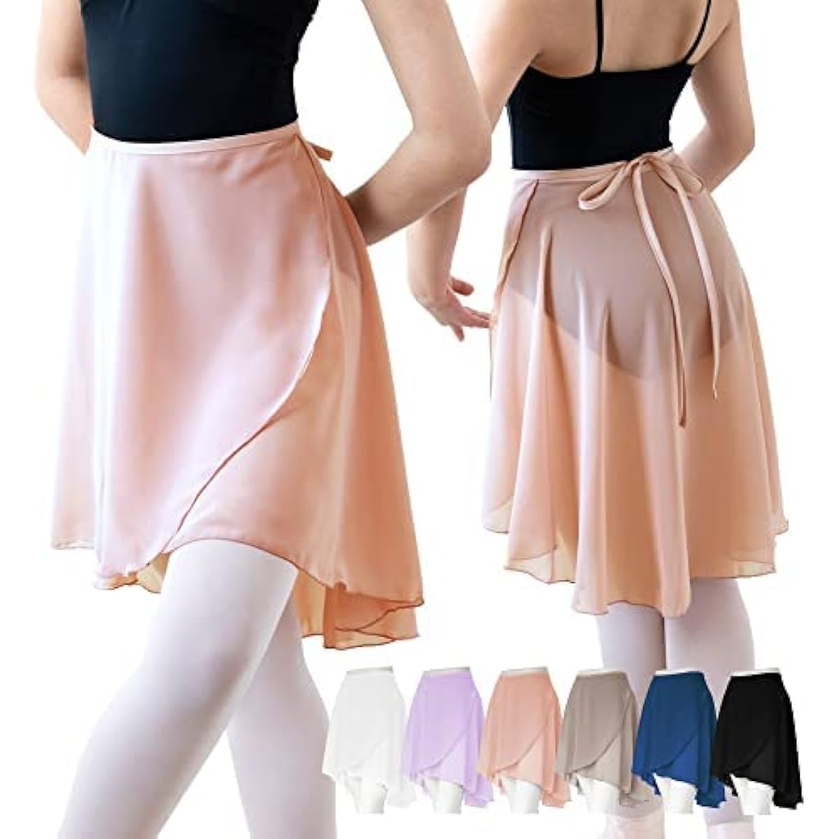 Long Back Ballet Skirt, Adults' Wrapped Skirt, Ribbon String, Made in Japan, Chiffon Skirt, Ballet Supplies, Dance Skirt, Wrap Skirt