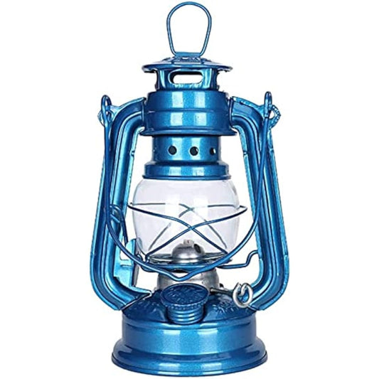 Oil Lantern Hurricane Lantern Outdoor Camping Solo Can Kerosene Lamp Antique LOD-02 (Light Blue)