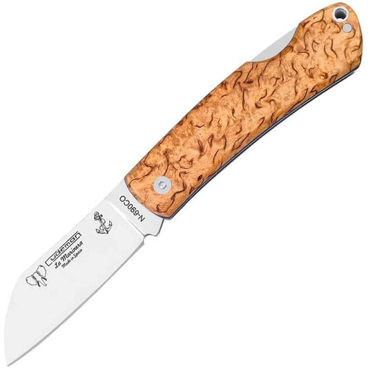 Cudman 386D La Marinera Bi-fold Folding Knife Natural Wood La Marinera Lockback Method N690Co