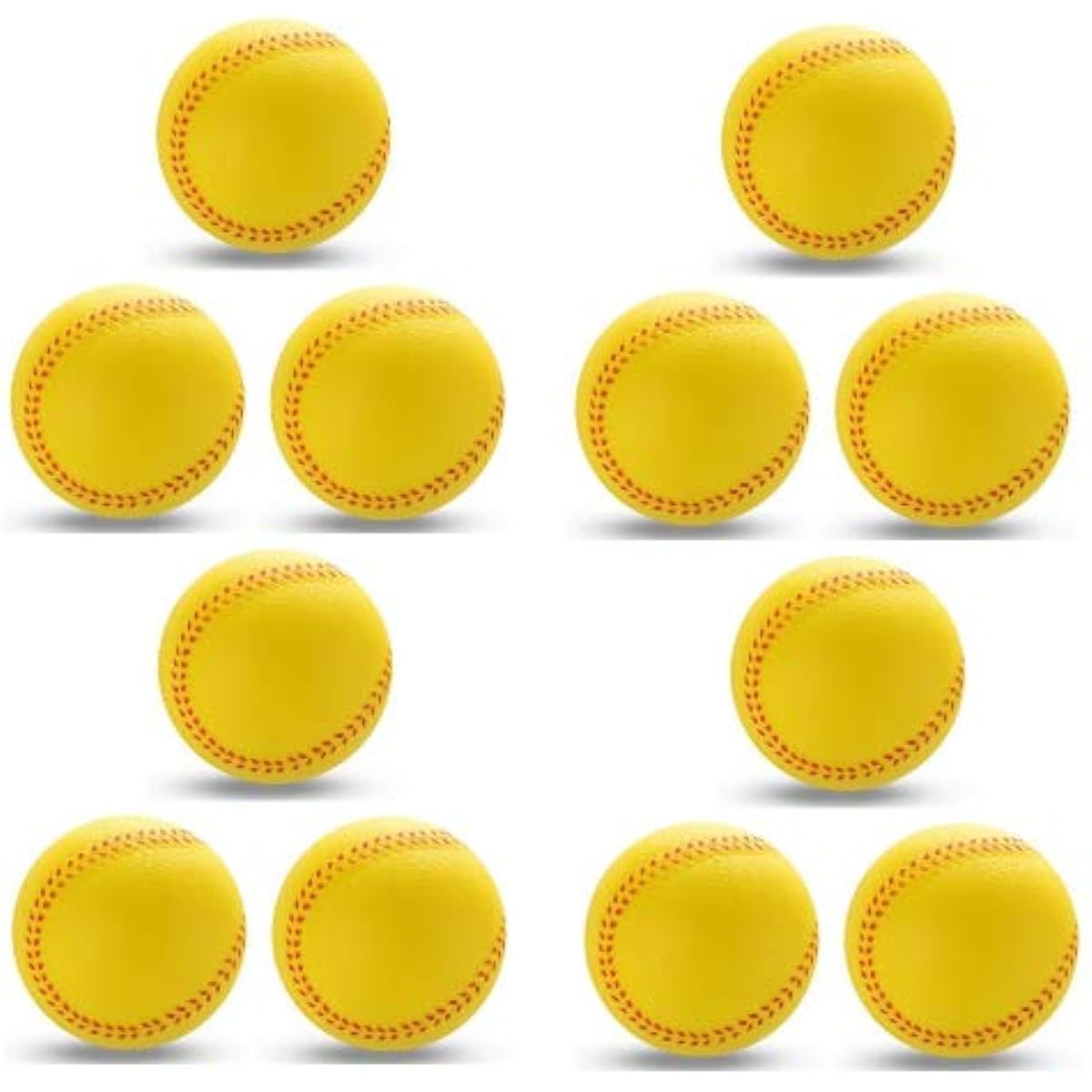 [Grepo] Urethane Balls for Baseball Practice, Yellow, Diameter 7cm, Fluorescent Color, Stands Out Even at Night, Batting, Toss Batting, Catchball, Training, Safety Set of 12