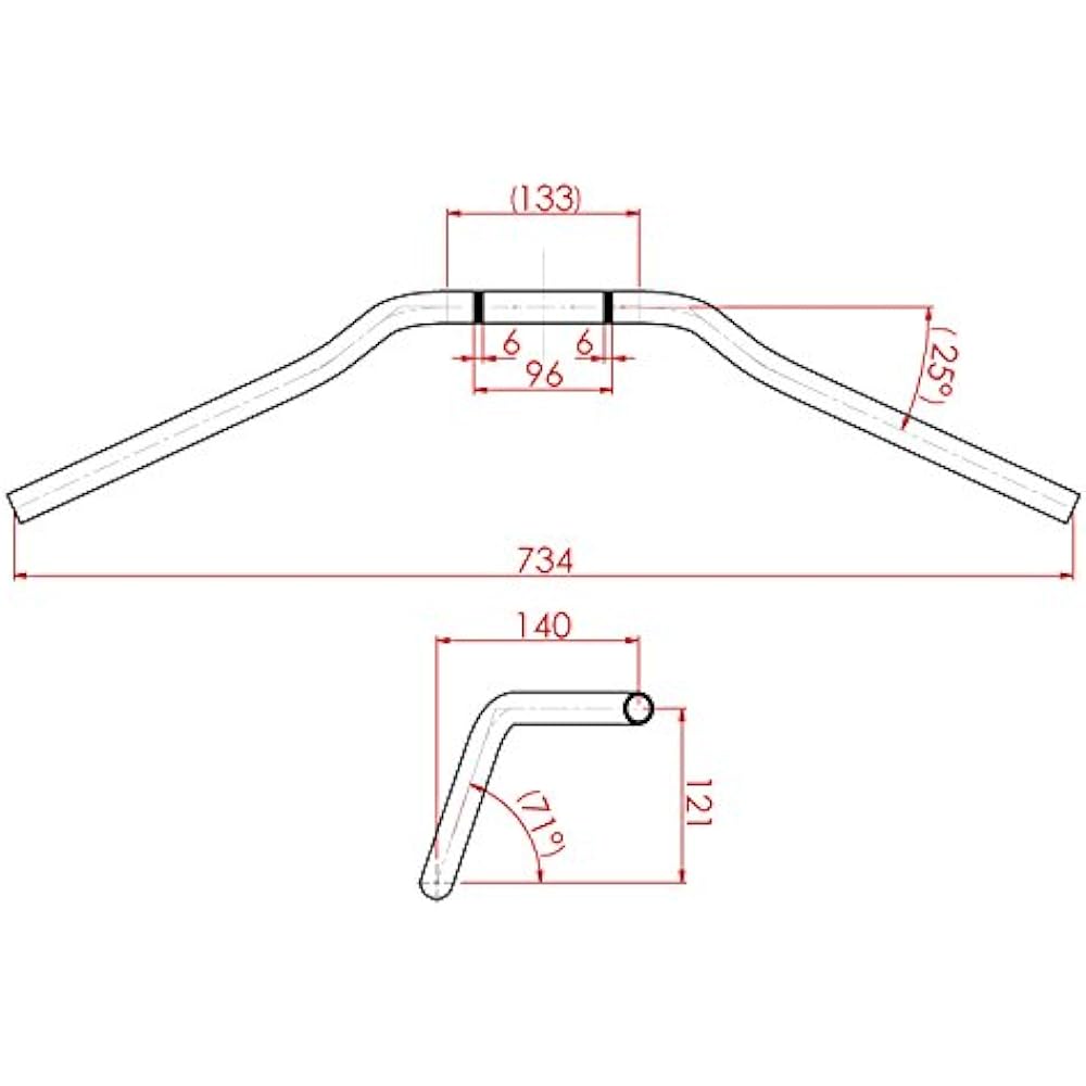 EFFEX Super Bar European Handlebar Type-3 Steel Black Plated EBX1303SK