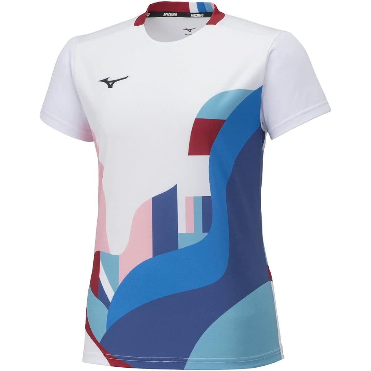 Mizuno 62JAA242 Women's Tennis Wear Game Shirt, Short Sleeve, Sweat Absorbent, Quick Drying