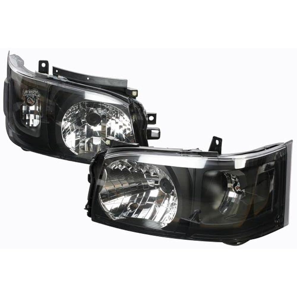 Rim DEPO crystal headlight assembly [Matte BK] Genuine levelizer transplant model for 200 series Hiace 1/2 type (until June 2010) 212-11H1PXRDEM2