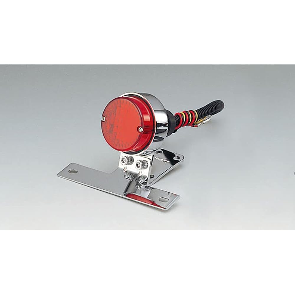 Kijima Motorcycle Tail Lamp LED Classic Tail Lamp Round L G18 12V23/8W Universal Plated 218-3013