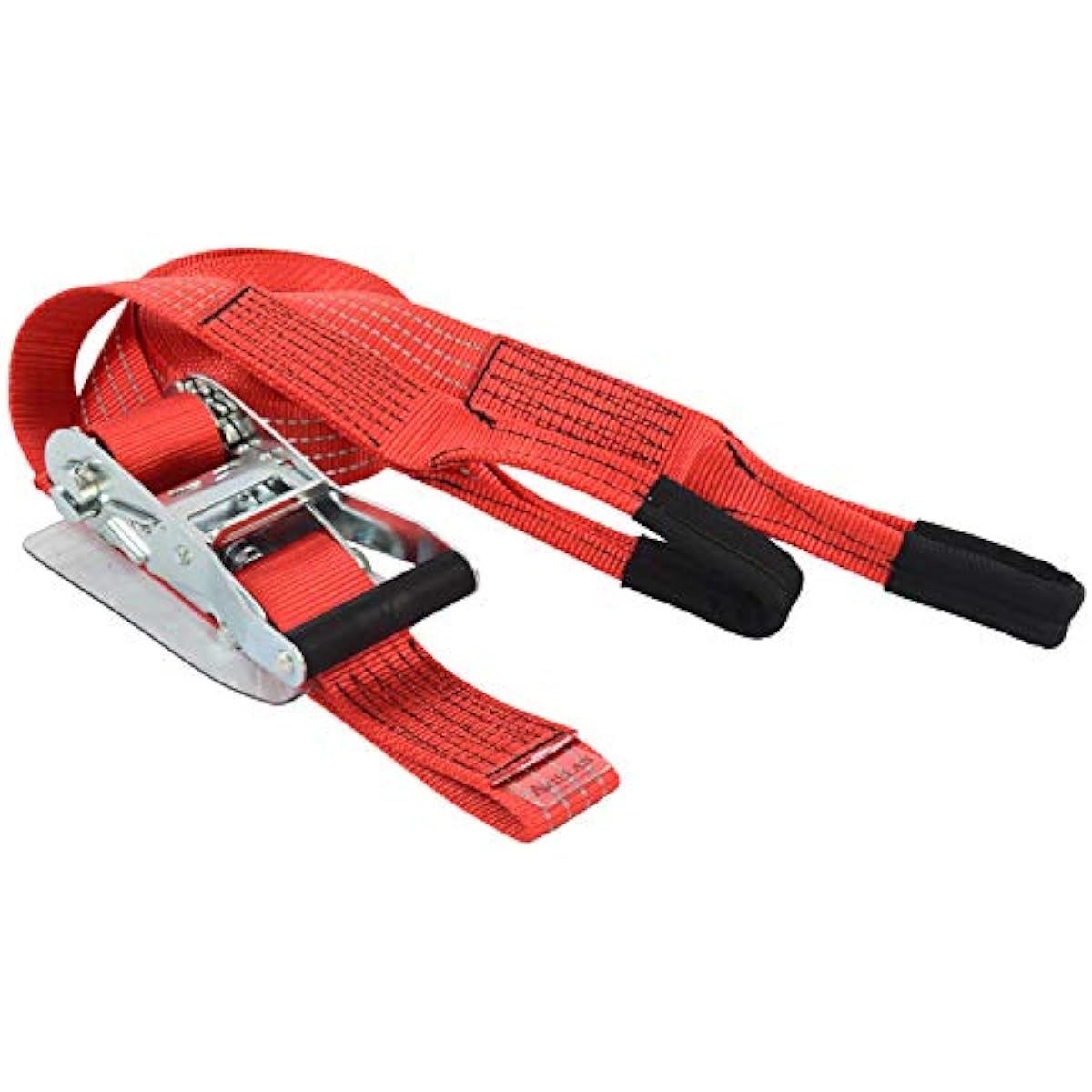 AVIELAN Reflective Lashing Belt 50mm Width I Hook (Compatible with Rope Hook) Winding 6m Fixed 0.5m Red