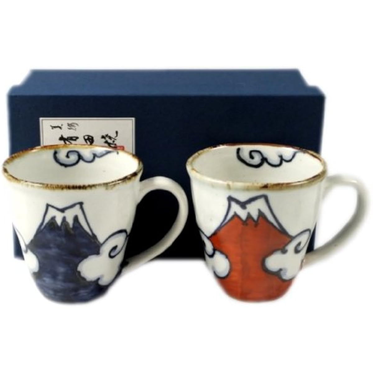 Arita Hasami ware Shoho kiln Ao Fuji/Red Fuji pair mug 18643