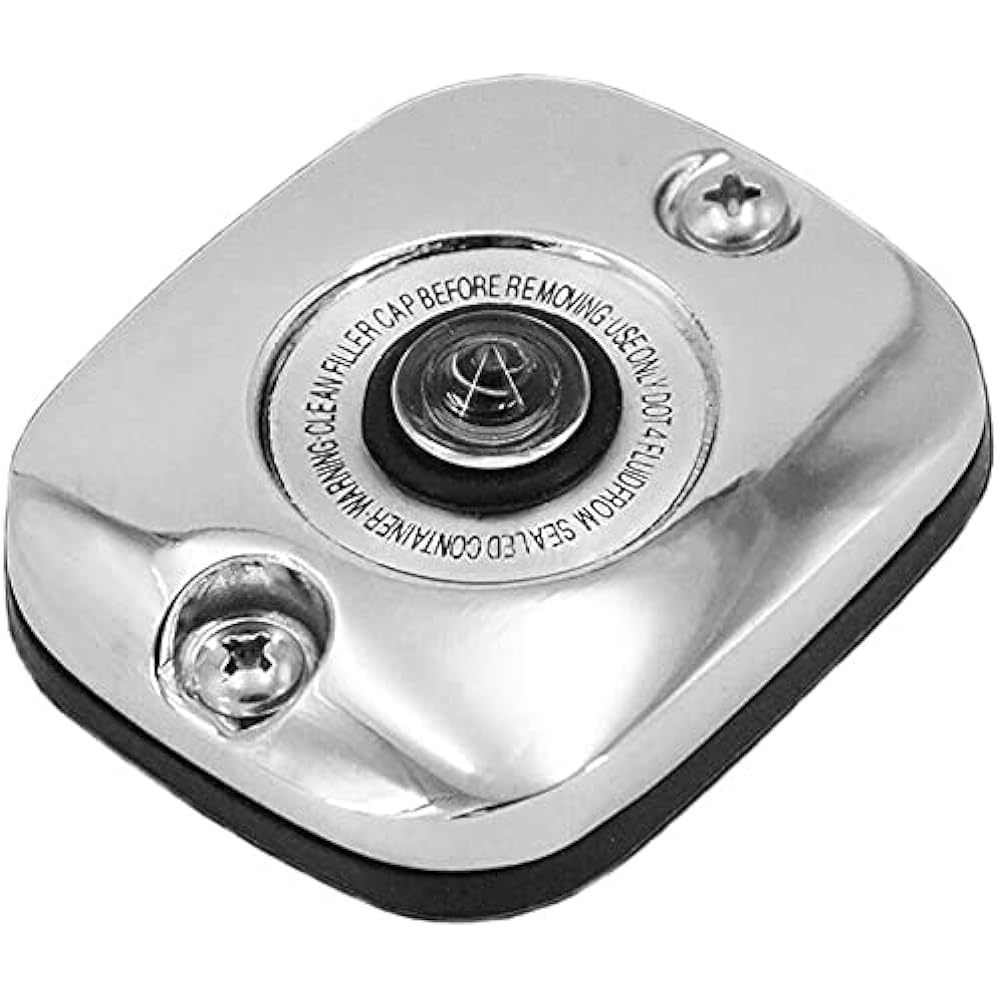 Chrome Front Brake Master Cylinder Cover Cap Aftermarket Parts Harley-Davidson Dyna 06-17 Softail 06-15 Touring 05-07 Tri Glide 14-18