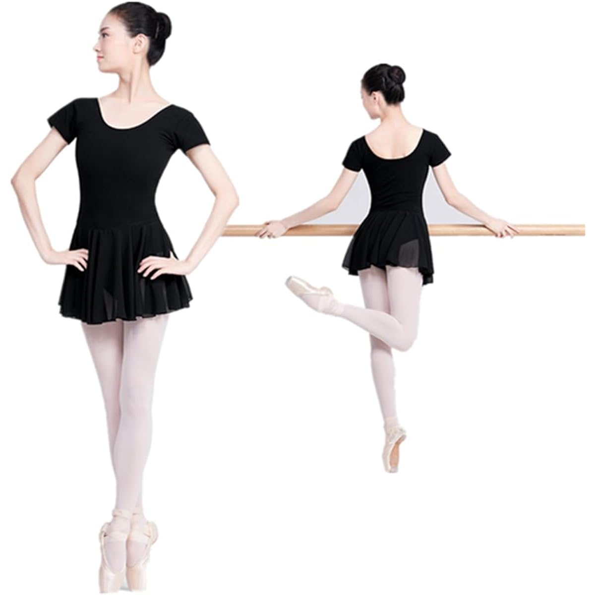 Floralover Ballet Leotard, Adults' Ballet Dance Costume, Adults' Combined Dance Clothes, Girls' Fitness Wear, Ballet Practice Wear, Wrapped Skirt, Women's Dancewear, Ballet Dance Shape Clothes, Breathable