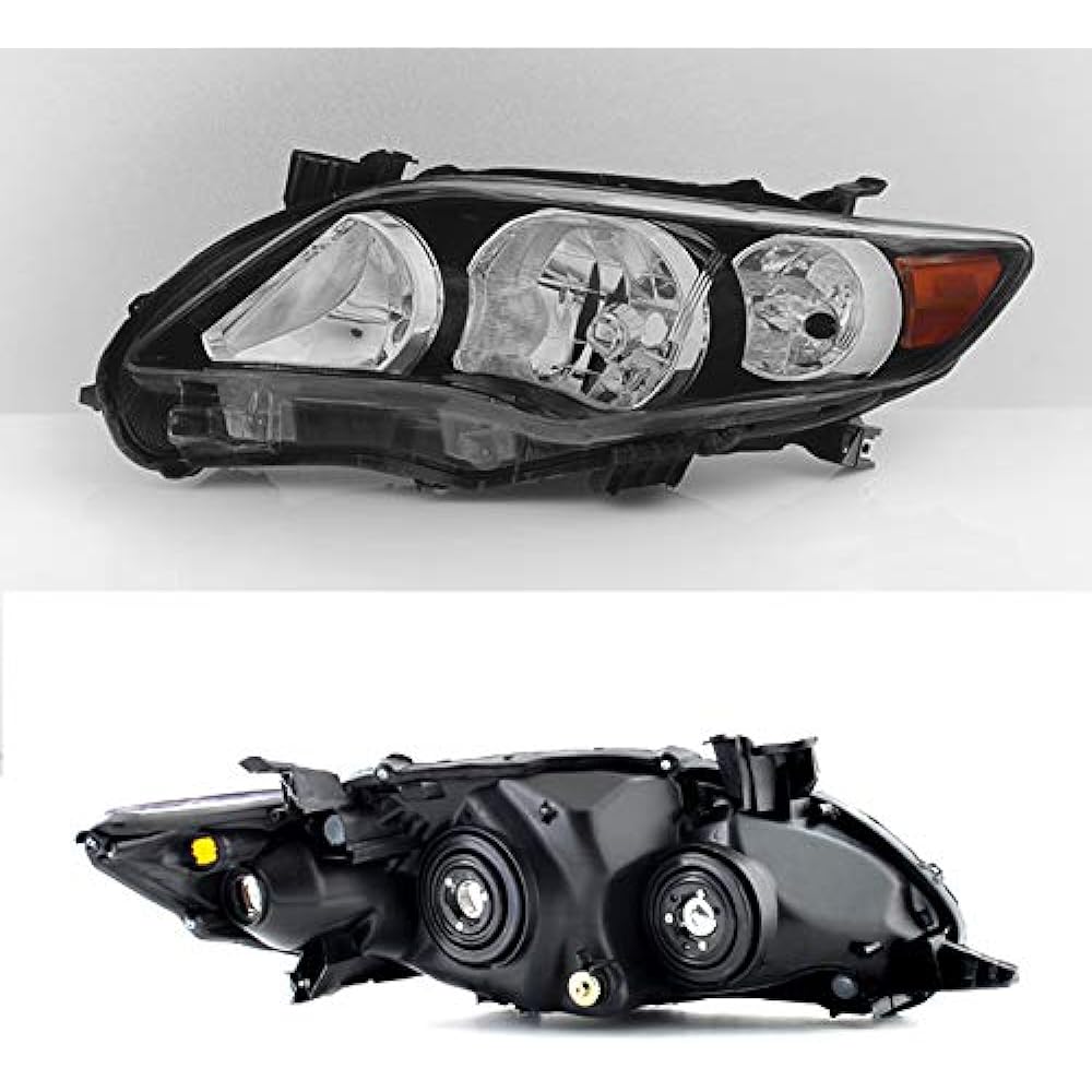 Black bezel 2011-2013 Toyota Corolla headlight Front lamp directly replacement left+right pair