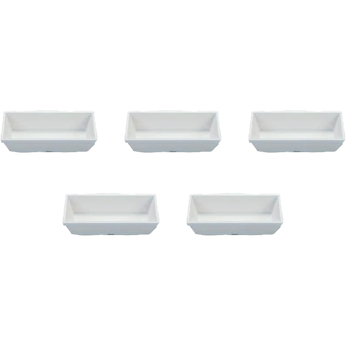 Set of 5 D. X5 size long square bowl white aqua [square bowl]