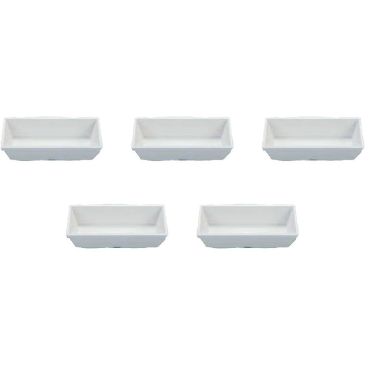 Set of 5 D. X5 size long square bowl white aqua [square bowl]